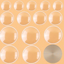 CYFUN DESIGN 30PCS Circle Dimensional Shaker Domes and 17pcs/Set Circles Dies Card Making DIY Scrapbooking 3 Size Plastic Clear Puffy Covers, Window Blister Paper Crafting Handmade Crafts
