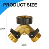 Uptotop Brass Garden Hose Splitter 2 way Heavy Duty, 2