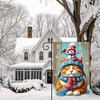 Christmas Garden Flag 12 x 18 Double-Sided Winter Snowman Cat