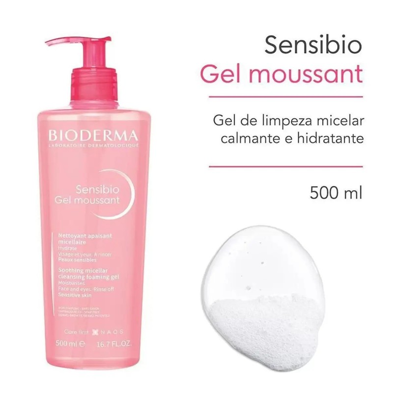 Bioderma Sensibio Gel Moussant Micelar, Limpieza Suave para Piel Sensible,