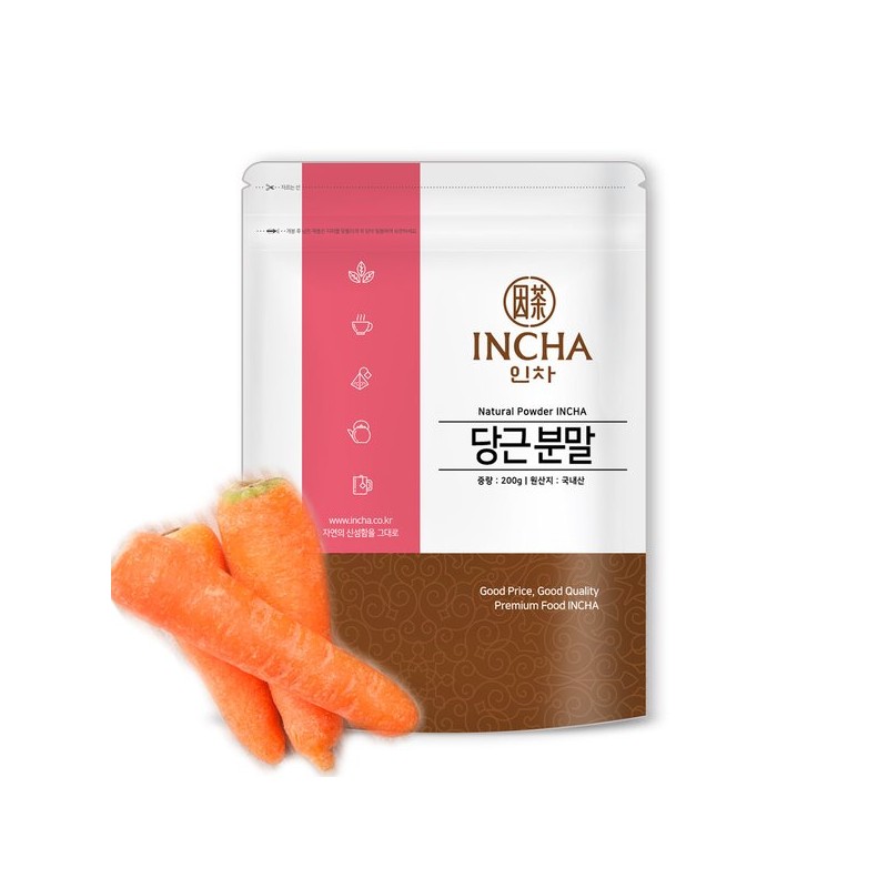 Incha 국내산 당근 분말 가루 파우더 200g Domestic Carrot Powder