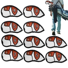 Golf Iron Covers,10x PU Leather Golf Club Covers with Number - Putter Protector for Sports Training & Outdoor Competition