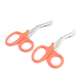 LAJA IMPORTS 2 PCS PARAMEDIC UTILITY BANDAGE FIRST AID STAINLESS STEEL TRAUMA EMT EMS SHEARS SCISSORS 7.25' NEON ORANGE