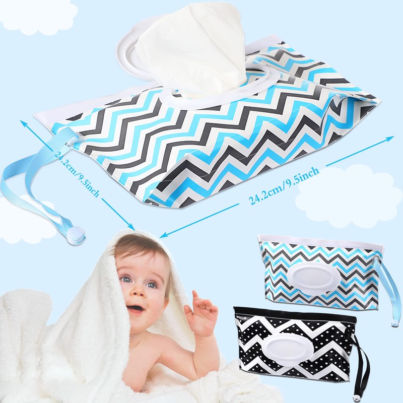 FEBSNOW 2 Pack Baby Wipes Container, Reusable Portable Wet Wipe