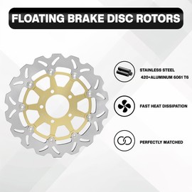 SFriding Front Brake Disc Rotors and Pads Kit for Suzuki GSXR 600 750 2004 2005 GSX-R 1000 2004