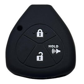 Funda de silicona para llavero, repuesto sin llave de 3 botones, compatible con Toyota 4Runner Avensis Matrix RAV4 Yaris Hatchback Sedan 2007-2014, protector de cubierta para llavero HYQ12BBY (negro)