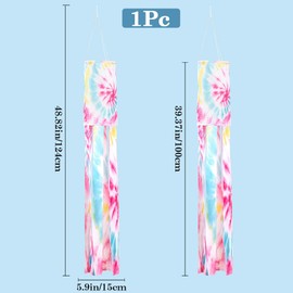 GORGECRAFT 49 Inch Tie Dye Windsock Flag Colorful Flowers Polyester Streamer Flags 3D Wind Sock Outdoor Hanging Decorations for Home Yard Garden Balcony Porch Patio Lawn Party Decor
