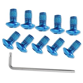 LEONTOOL 12 Pcs Bicycle Disc Brake Bolts M5x10mm MTB Rotor Bolts Blue Bicycle Rotor Screws Disc Rotor Bolts with 1 Pcs T25 Torx Wrench L for Road Bike Mountain Bike