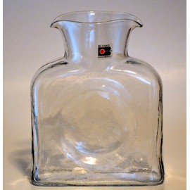Blenko Art Glass Water Carafe Bottle Vase Crystal Clear