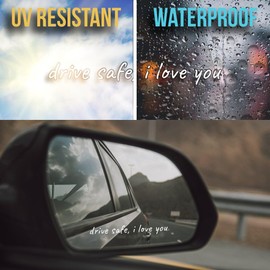 Drive Safe I Love You Sticker - Cute Funny Car Mirror Visor Gift Sticker - Car Mirror Rear Side Mirror Visor Decal - Vinyl Car Sticker Gift - 5 Inches On Longest Side - Made in USA - AAKISS0005