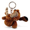 Puzzled Moose Plush Keychain Stuffed Animal Toy - Soft Plush