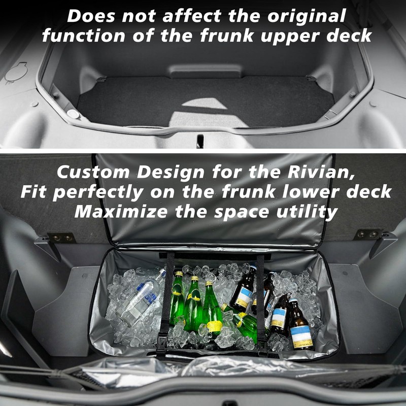 BestEvMod Compatible with Rivian R1T R1S Frunk Insulated Cooler Bag