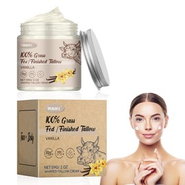 WAWJ® Vanilla Butter Skin Cream, Body Skin Cream, Beef Tallow Organic Skincare, Beef Tallow Balm, Moisturising Cream for Face and Body, Keeps Skin Elastic