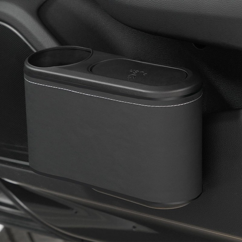 Adunsiaoto Leak-proof vehicle trash can, waterproof automotive trash can, mini