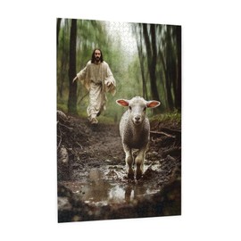 Christian Puzzle for Adults 1000 Pieces Jesus Religious Puzzles for Adults Holy Nurture Lamp Sheep Puzzles for Living Room Home Puzzle Gifts for Family Activity Game