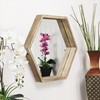 Cheung's Hexagon Mirror with Wood Frame