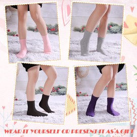 DYW Kids Merino Wool Hiking Socks Toddlers Boys Girls Winter Warm Thick Thermal Soft Cozy Crew Boot Socks 6 Pairs (6 Pairs Solid Color A,8-12 Years Old)