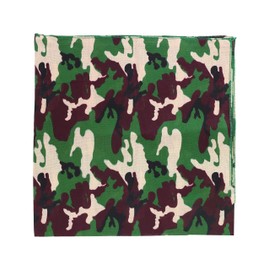 Motique Accessories Camo Extra Large Bandana 27x27 (Dark Brown Green)