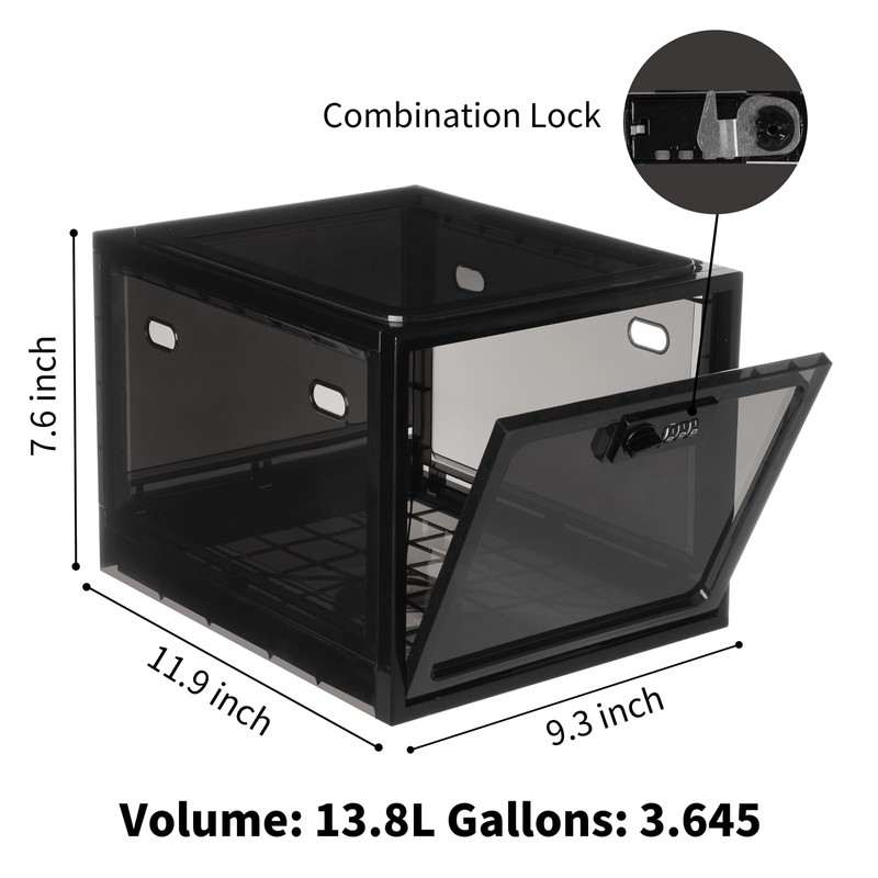 GLOQESEN 2 Pack Lock Box, Lockable Storage Box for Food/Snack/Medicines/Phone，Lock