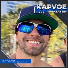 KAPVOE Cycling Glasses Polarised Sunglasses Sports Glasses MTB Glasses Cycling Glasses Men Women Road Bike Cycling Running Golf Driving Glasses Baseball Fishing