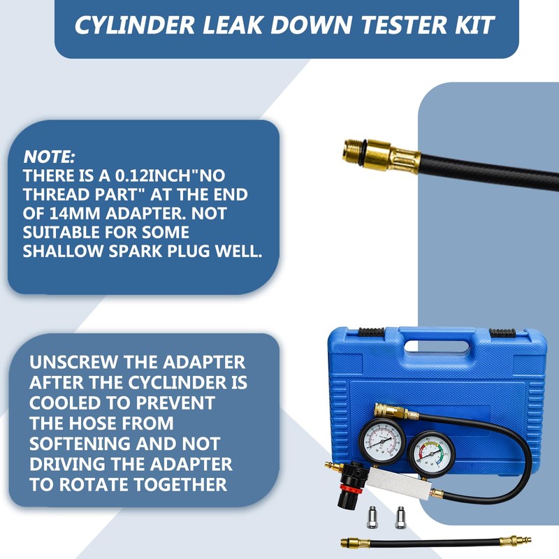 Handor Cylinder Leak Down Tester Kit Dual Pressure Gauges Engine