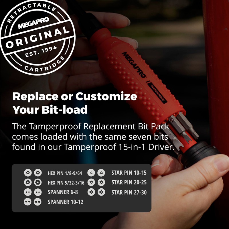 MEGAPRO® Replacement Bit Pack (Tamperproof)