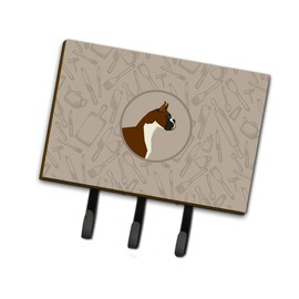 Caroline's Treasures CK2173TH68 Boxer In the Kitchen Leash or Key Holder, Wall Hooks, Key Hooks Holder, Coat Rack Wall Mount, Coat Hooks, Hooks for Hanging Keys, Towels, Aprons, Leashes,