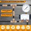 XaXmTee 14 Pcs 1/4" Brass DOT Air Line Fittings Kit