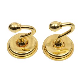 SagaSave 2 PCS Vintage Alloy Pommel, Tieback Hooks Curtain Holdbacks for Door Wall Hat Hangers (Gold)