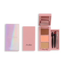 Frunflynn Multi-Perfector Eyebrow Kit "3 Color Graduated Eyebrow Powder Creates Fluffy Eyebrows and Shadows Nose Muscles Eyebrow Powder [Includes Mirror, Eyebrow Brush, Screw Brush, Tweezer] Eyebrow Brush (03 Strawberry Ice)