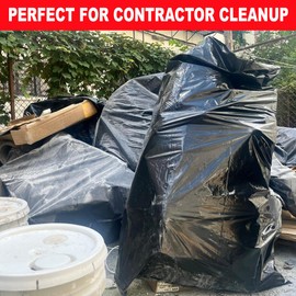 Trash Bags 30-33 Gallon Contractor 2 MIL Heavy Duty (Huge 108 Bags w/Ties) Construction Garbage Bags, 32-33 Gallon Trash Bags Heavy Duty Garbage Bags, Extra Large Trash Bag for Industrial & Commercial