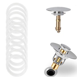 QIUMING Pop Up Sink Drain Seal O-Ring for Bath Plug Seal for Sink Pop Up Replacement Seal for Kitchen Bathroom Sink Bathtub Drain Plug (White, 38 x 31 mm)