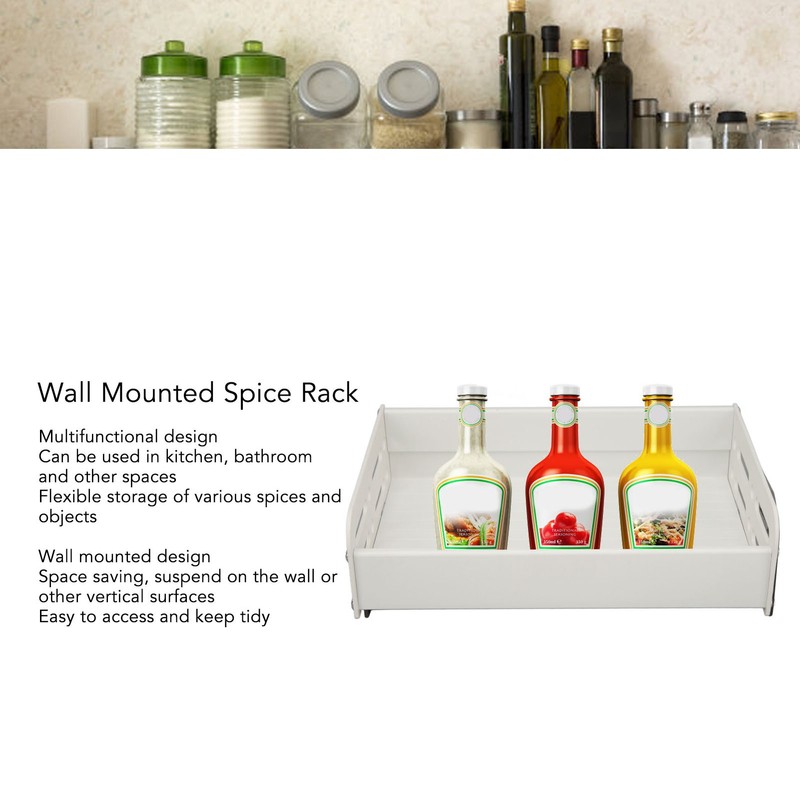 Wall Mounted Spice Rack Nordic Style Large Capacity Space Saving