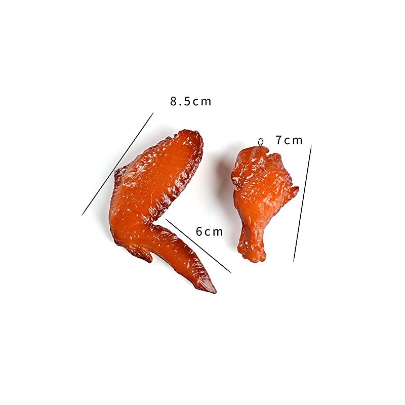 Simulation Fried Chicken Pendant Necklace Resin Barbecue Chicken Legs Wings