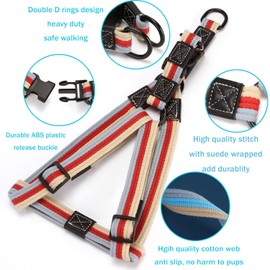 Shorven Arnés de algodón ajustable para perros, sin tirones, arnés de chaleco para cachorros pequeños, medianos y grandes, para caminar al aire libre, rojo, XL