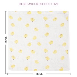 4 Pack Baby Washcloths - 100% Cotton Soft and Absorbent Terry Wash Cloths for Sensitive Skin Face Hand Body Burp Rag Wipes Essentials for Newborns Infants Toddlers Girls Boys (Yellow Duck - 4 Pack)