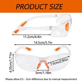 Gelishan 6Pcs Eye Protection Glasses Anti Scratch Spectacles Glasses Anti Fog Safety Goggles Protective Equipment Security Glasses for Construction Laboratory Chemicals