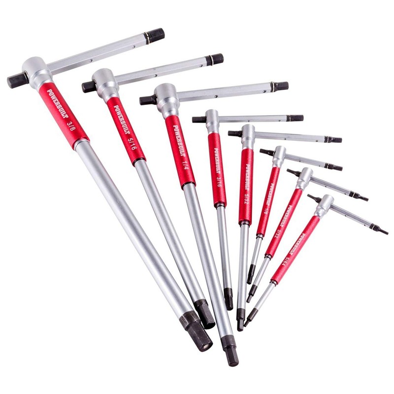 Powerbuilt 8 Pc SAE T-Handle Hex Allen Key Wrench Set
