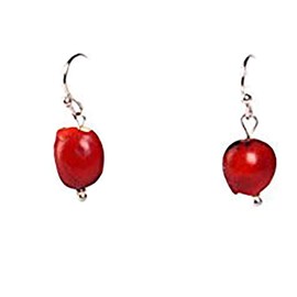 Peruvian Gift Dangle Earrings For Women - Red Natural Huayruro - Ecofriendly by Evelyn Brooks