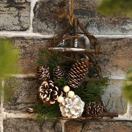 com-four® Christmas Hanger for Christmas Decoration, Christmas Tree Hanger as Winter Decorative Item, Room Decoration or Gift (1 Piece - Tree 20 cm White + Cone)