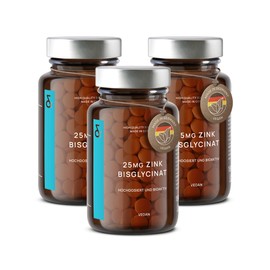 Zinc 25mg Vegan | 540 Zinc Tablets (18 Months) | Premium Zinc Bisglycinate High Dose | Supports Your Immune System | Highest Bioavailability + Laboratory Tested Production in Germany