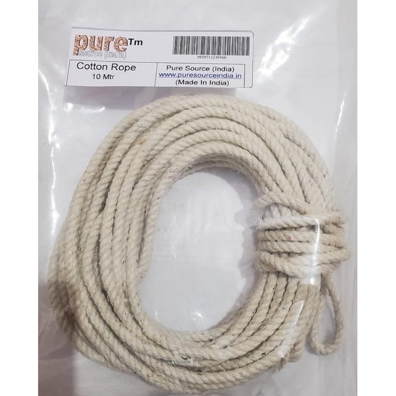 Pure Source India - Cuerda de algodón Trenzada para secar
