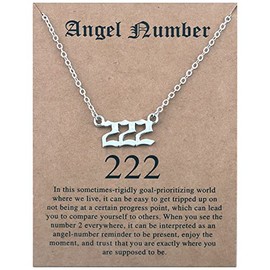 COLORFUL BLING Angel Number Necklace 111 222 333 444 555 666 777 888 999 Necklace Gold Silver Stainless Steel Angel Necklace for Women Numerology Jewelry Gifts, Metal, stainless