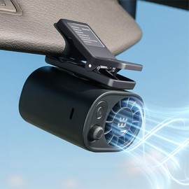 Joytutus Car Clip On Fan 【No Cooling Function】 with LED Display 360° Rotation 100 Speeds Adjustable USB Rechargeable Personal 1800mAh Battery Stepless Speed Adjustment - Charging