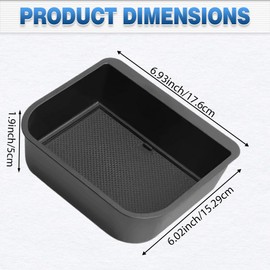 KACEPAR Armrest Storage Box, Car Internal Storage Box, Compatible with Toyota Land Cruiser Prado 250 Lexus GX 550 (Only Fit Cool Box) 2024-2025, 1 pc Black