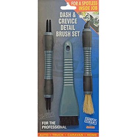 Professional Dash & Crevice 3 Detail Cleaning Bristle & Brush Set