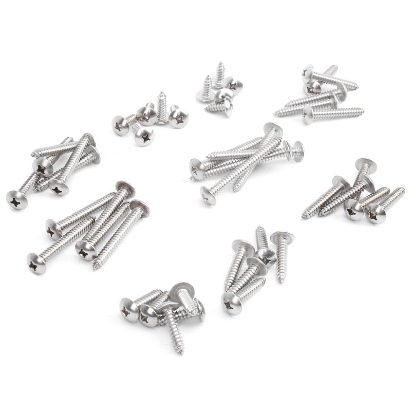 45Pcs SelfTapping Screw Set Cross Oval Head 304 Stainless Steel