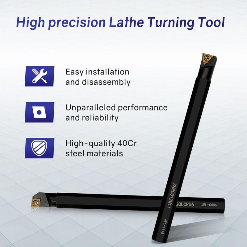 Indexable Lathe Turning Tool 21Pcs Kit 1/2'' 12mm Shank 7