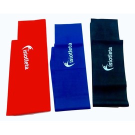 Set 3 Bandas ELASTICAS Fisioterapia 3 RESISTENCIAS Diferentes Colores