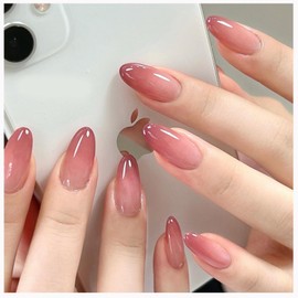 MISS MUMU Nail Tips, 30 Pieces, Long Nail Tips, Spring and Summer, Simple, Cute, Fashionable, Popular, Japanese Style Nail Seal, Bride Nails, Glossy False Nails, Coming of Age of Age Ceremonies